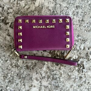 MICHAEL KORS JET SET LEATHER WRIST WALLET
